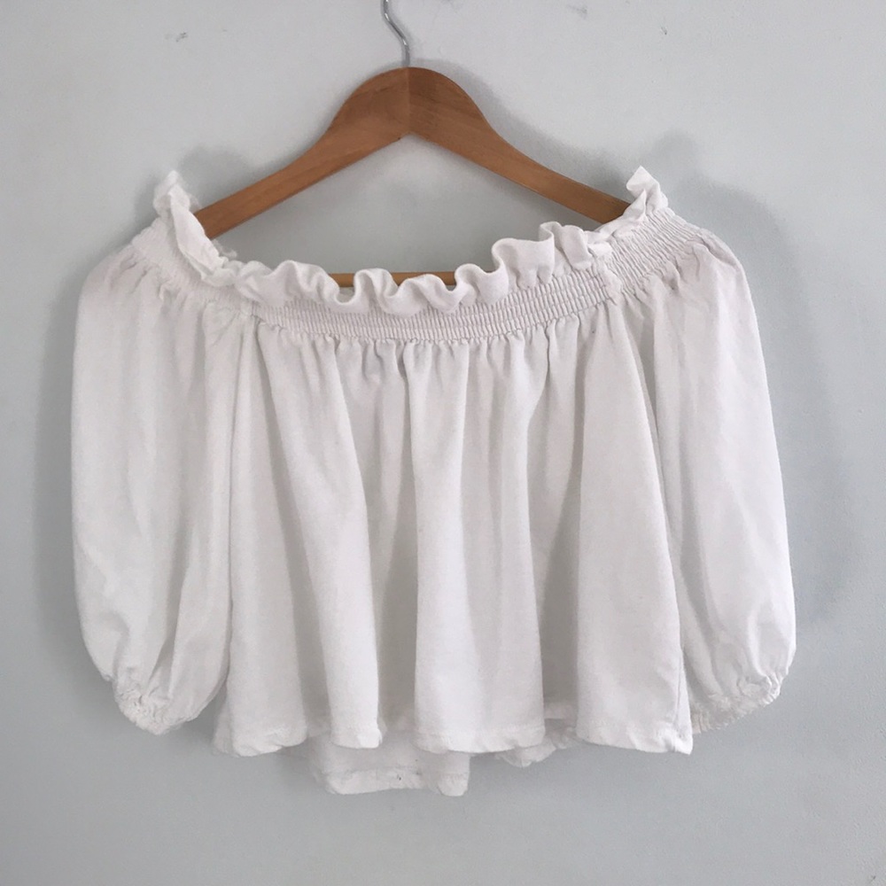 Comfy relaxed Off the shoulders crop top